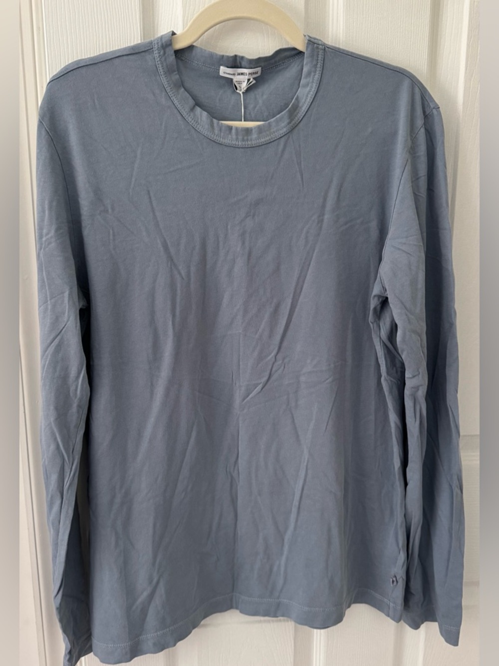 James Perse Long Sleeve Crewneck Tee in Dusty Blue